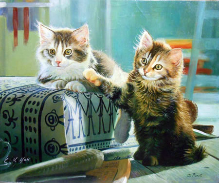 1155-T2 | 50cm x 61cm | chats 